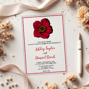 Elegant Rustic Burgundy Romantic Floral Wedding  Acrylic Invitations