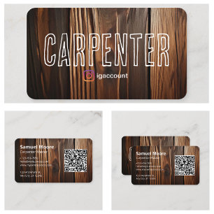 Elegant Rustic Carpenter Business Card