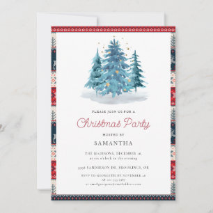 Elegant Rustic Christmas Party Invitation
