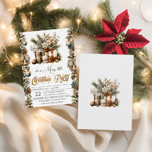 Elegant Rustic Christmas Party Invitation