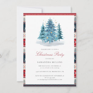 Elegant Rustic Christmas Party Invitation