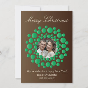 Elegant Rustic Christmas Wreath Photo Flat Card