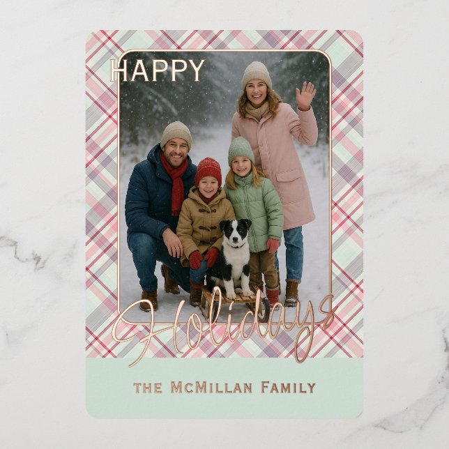 Elegant Rustic Classy Plaid Pattern Gold (Front)