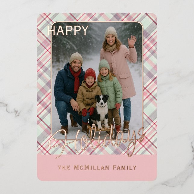 Elegant Rustic Classy Plaid Pattern Gold (Front)