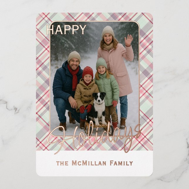 Elegant Rustic Classy Plaid Pattern Gold (Front)