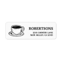 Elegant Rustic Coffee Cup Lovers Return Address