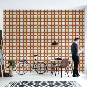 Elegant Rustic Colourful Plaid Wallpaper