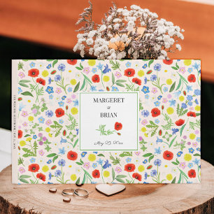 Elegant Rustic Country Floral Signature Wedding  Guest Book