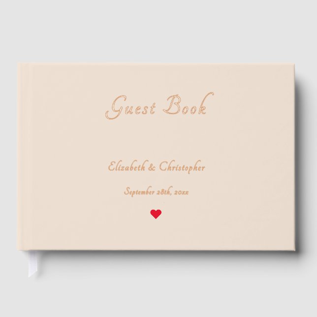 Elegant Rustic Earth Gold Weddings Anniversary Guest Book (Front)