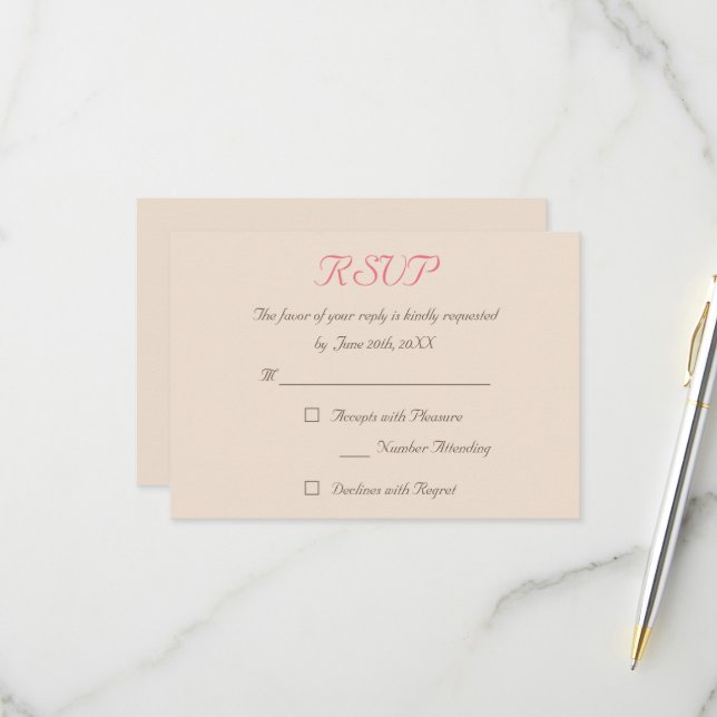 Elegant Rustic Earth Wedding RSVP Invitation Card (Front/Back In Situ)