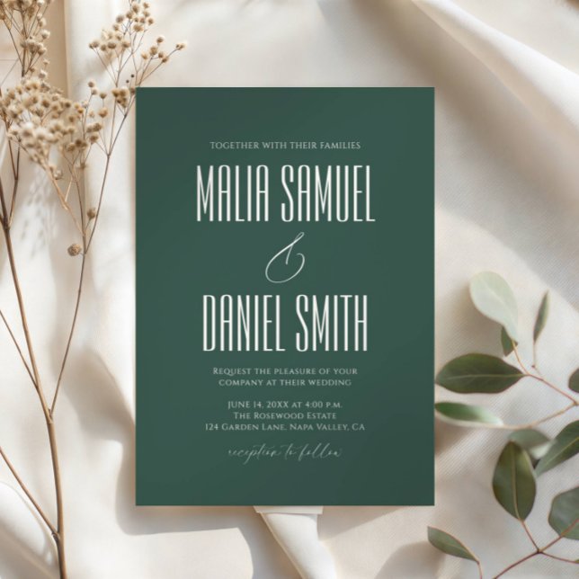 Elegant Rustic Emerald Green Wedding Invitation (Creator Uploaded)