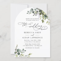Elegant Rustic Eucalyptus Greenery Arched Wedding
