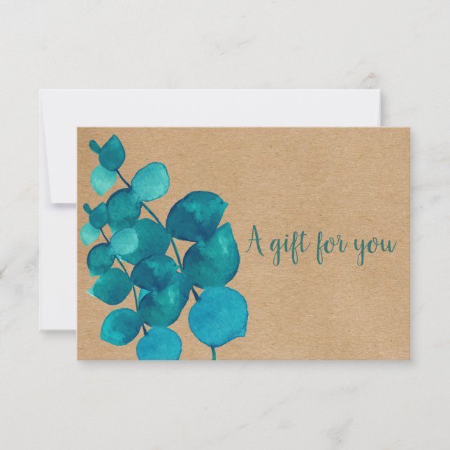 Elegant Rustic Eucalyptus Leaves Gift Certificate (Front)