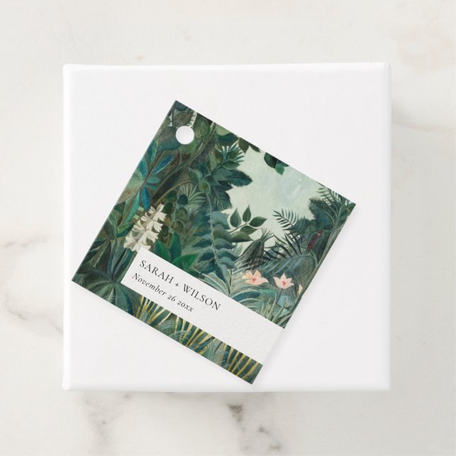 Elegant Rustic Exotic Tropical Rainforest Wedding Favour Tags (In Situ)