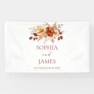 Elegant Rustic Fall Autumn Floral Wedding Banner