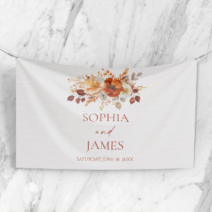 Elegant Rustic Fall Autumn Floral Wedding Banner