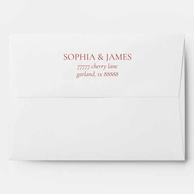 Elegant Rustic Fall Autumn Floral Wedding Envelope (Back (Top Flap))