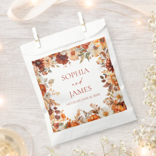 Elegant Rustic Fall Autumn Floral Wedding Favour Bags
