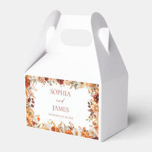 Elegant Rustic Fall Autumn Floral Wedding Favour Box