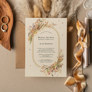 Elegant Rustic Fall Beige Bridal Shower Invitation