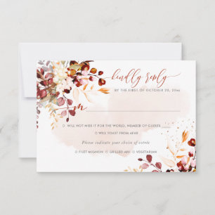 Elegant Rustic Fall Eucalyptus, Meal RSVP Invitation