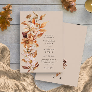 Elegant Rustic Fall Wedding Invitation