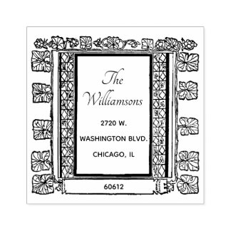 Elegant Rustic Family Name Return Address Rubber Stamp