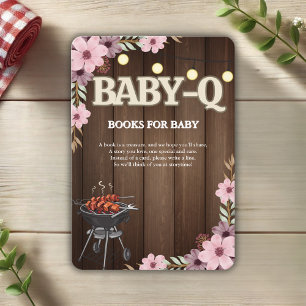 Elegant Rustic Floral Baby-Q Grill Baby Shower Enclosure Card