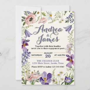 Elegant Rustic Floral Engagement Party Invitation