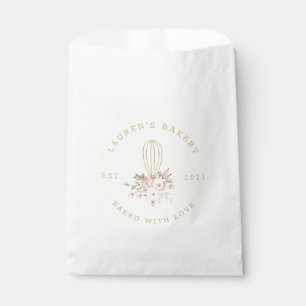 Elegant Rustic Floral Home Bakery Logo Favour Bags
