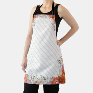 Elegant rustic floral kitchen apron