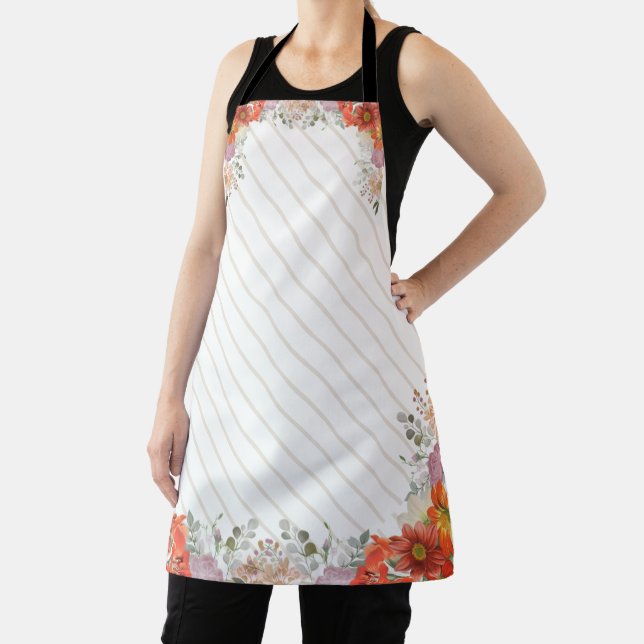 Elegant rustic floral kitchen apron (Insitu)