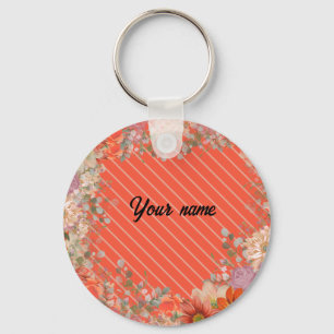 Elegant rustic floral kitchen key ring