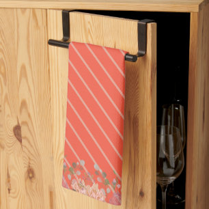Elegant rustic floral kitchen tea towel