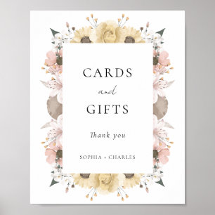Elegant Rustic Floral Wedding Cards & Gifts Poster
