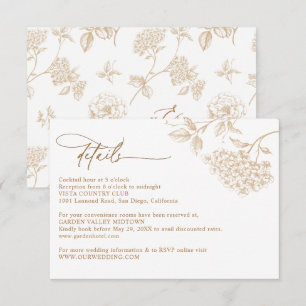 Elegant Rustic Floral Wedding Details Enclosure Card