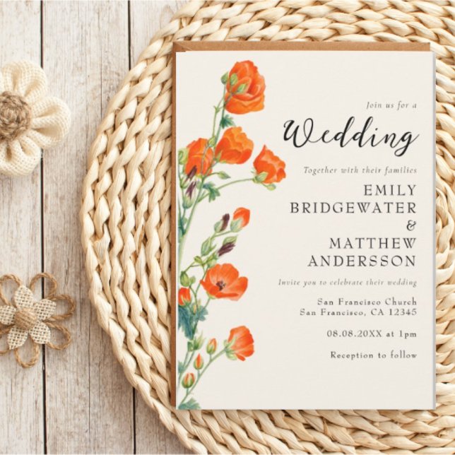 Elegant Rustic Floral Wedding Invitation (Creator Uploaded)