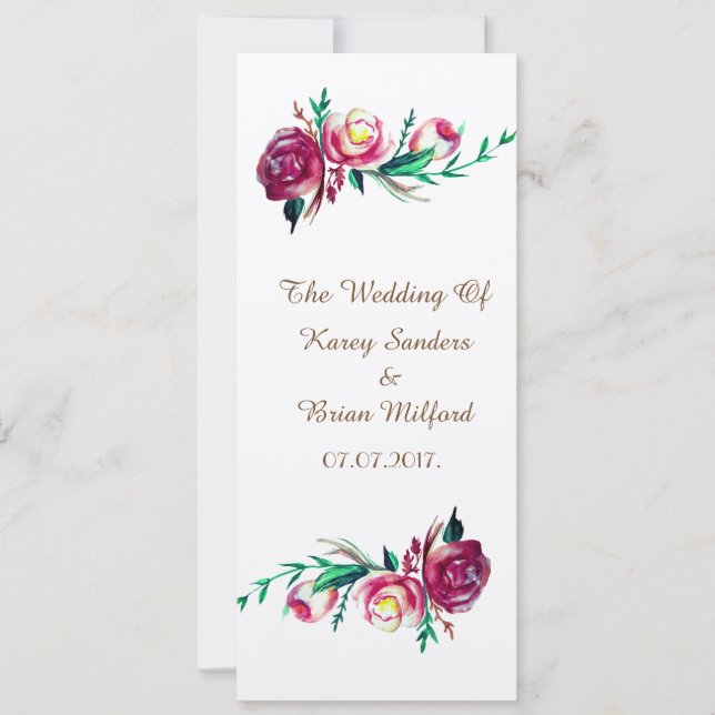 Elegant Rustic Floral  Wedding Invitation (Front)