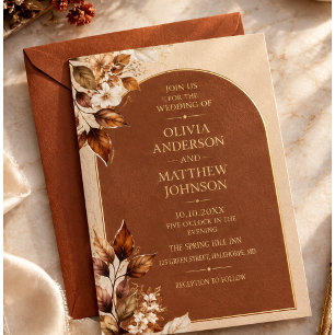 Elegant Rustic Floral Wedding Invitation Vintage