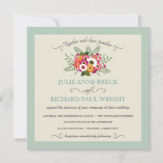 Elegant Rustic Floral Wedding Invitations