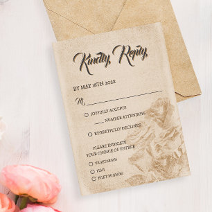 Elegant Rustic Floral Wedding RSVP Card Design