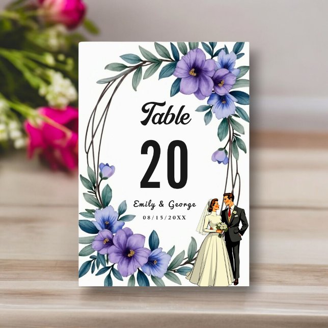 Elegant Rustic Floral Wreath Bride Groom Wedding Table Number (Creator Uploaded)