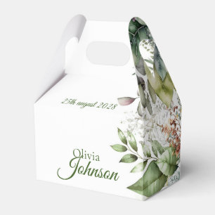 Elegant Rustic Forest Leaves Calligraphy Favour Bo Box