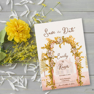 Elegant Rustic Garden Arch Wedding Save the Date Announcement