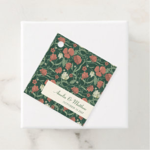 Elegant Rustic Green Floral Custom Wedding Favour Tags