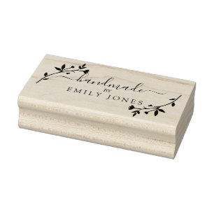 Elegant Rustic Handmade Business Rubber Stamp
