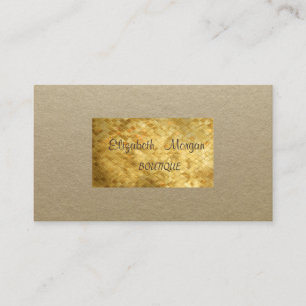 Elegant Rustic ,Kraft,Gold Sequins Business Card