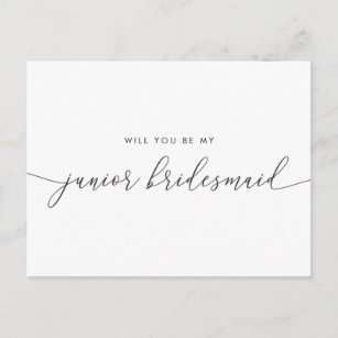 Elegant Rustic Lace Be My Junior Bridesmaid Invitation Postcard