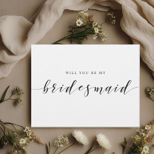 Elegant Rustic Lace Will You Be My Bridesmaid Invitation Postcard