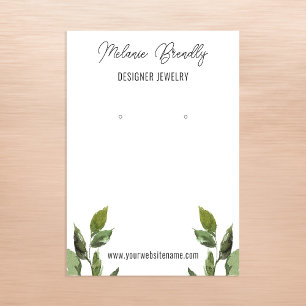 Elegant Rustic Leaves Jewellery Earring Display Business Card